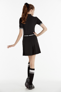 ハーフネックT-シャツ(BLACK)