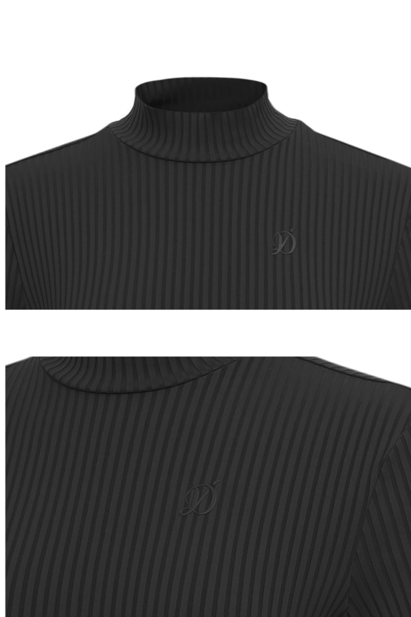 ハーフネックT-シャツ(BLACK)